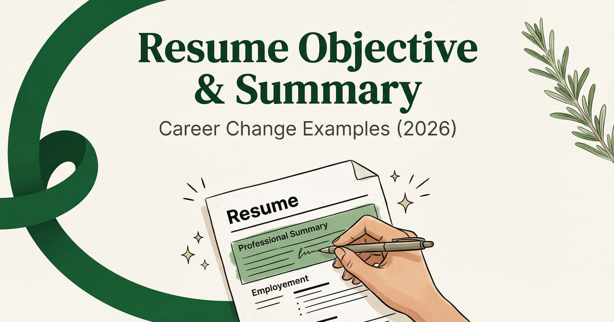 Career Change Resume Objective & Summary Examples (2026)